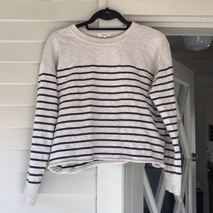 Madewell Cropped Striped Sweatshirt